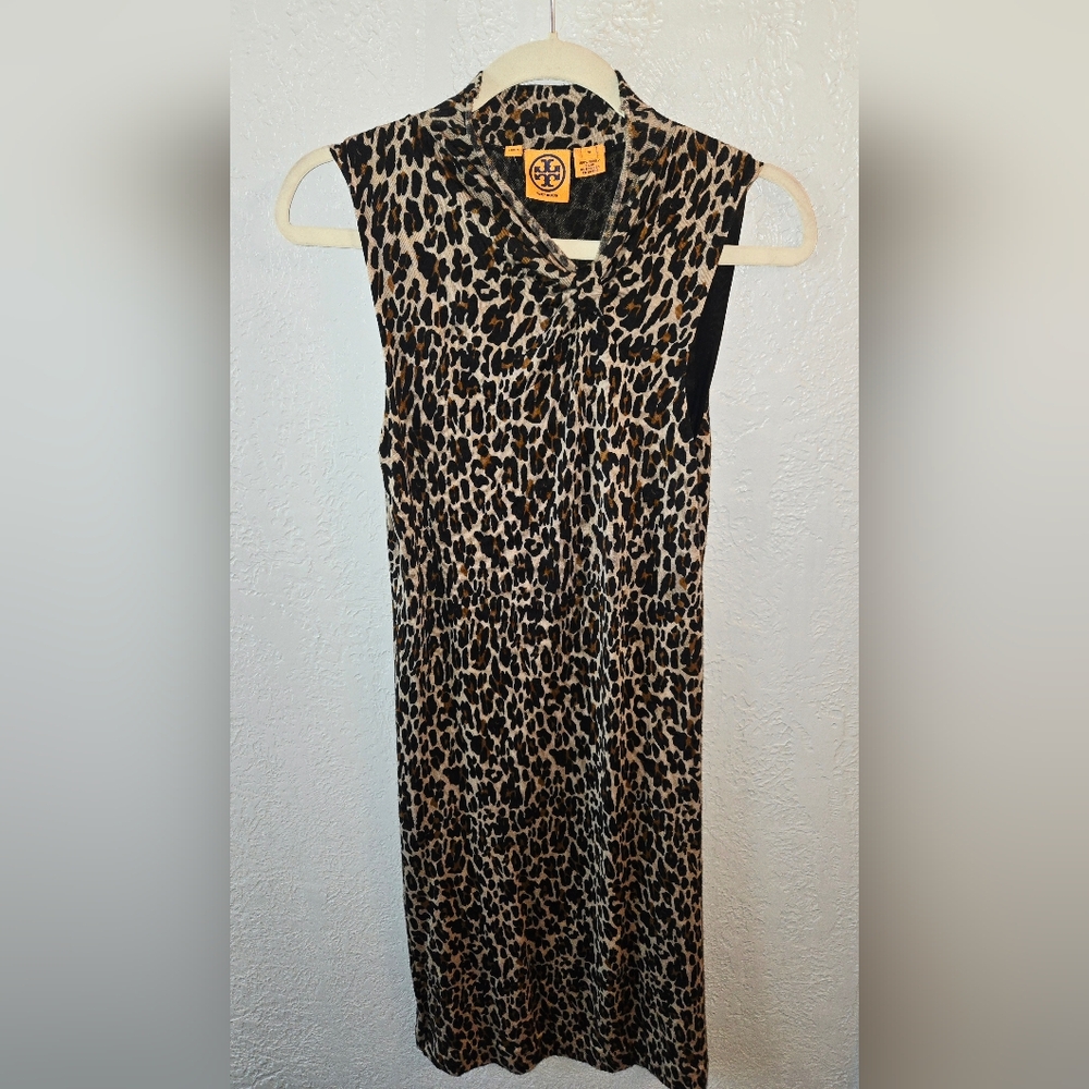 Tory Burch Leopard Print Midi Dress